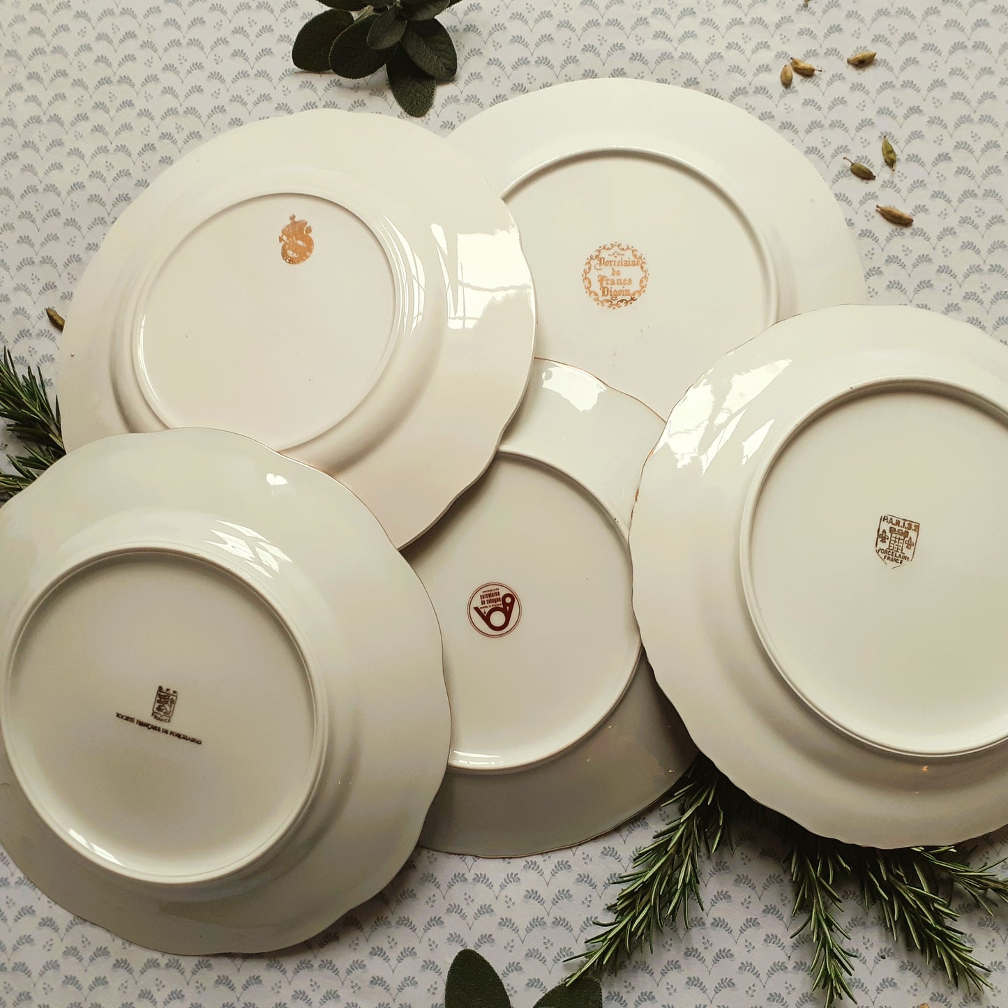 TEN Mix and Match Vintage Fish Plates from Tiggy and Pip - Just €240! Shop now at Tiggy and Pip