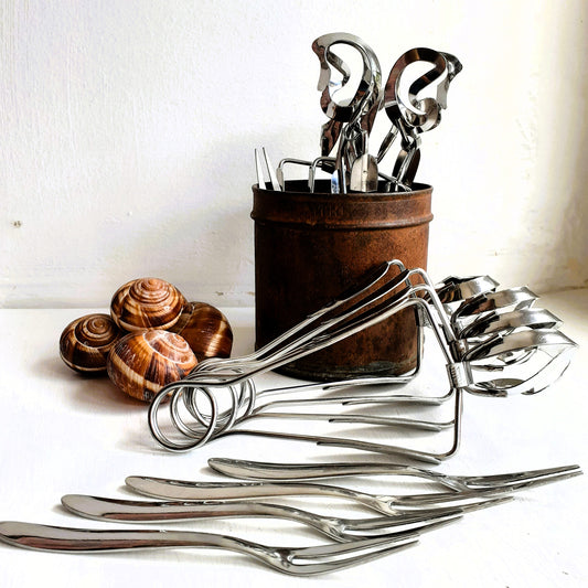 16 Piece Escargot Cutlery Set. Escargot Tongs and Forks from Tiggy & Pip - Just €120! Shop now at Tiggy and Pip