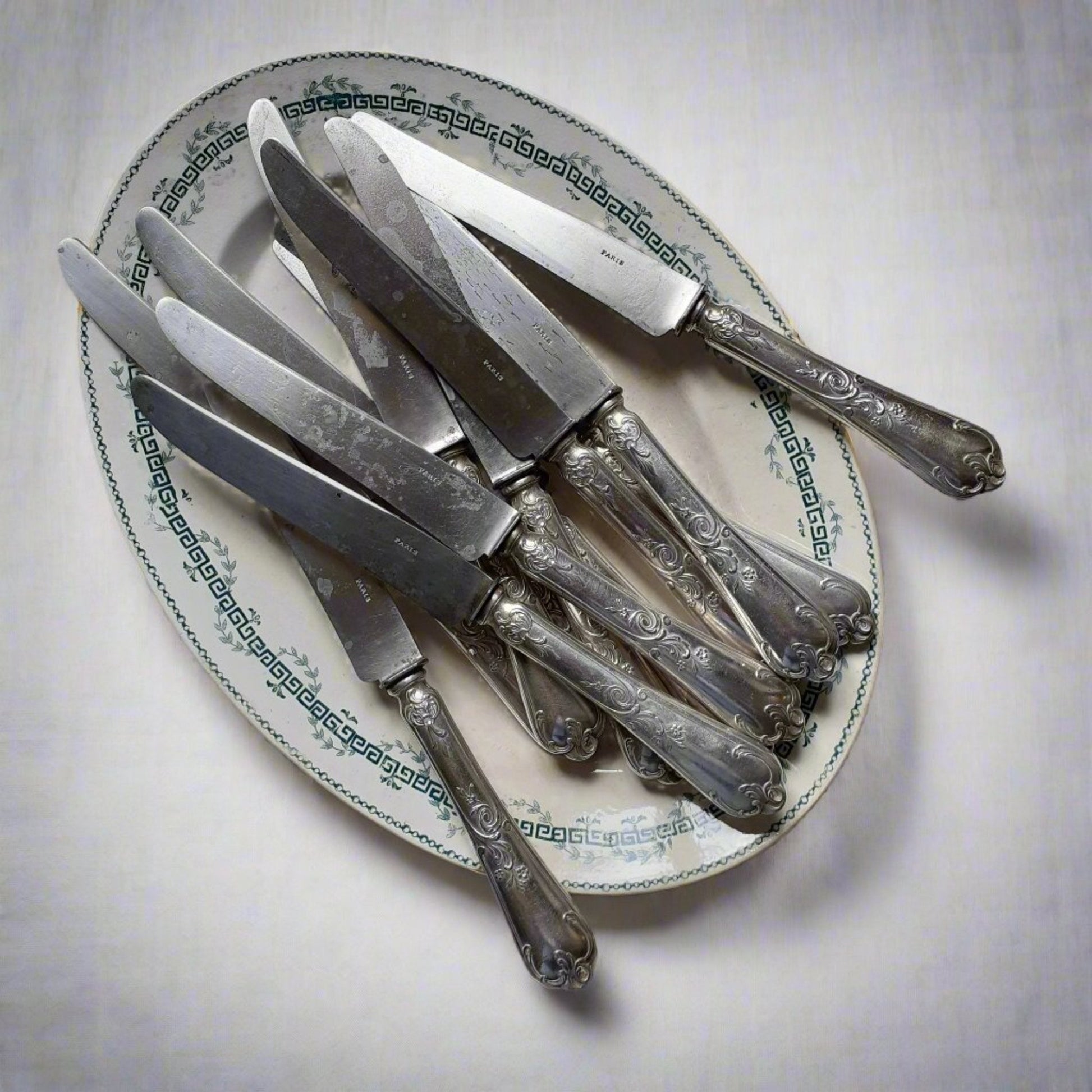 Twelve antique knives, stamped PARIS from Tiggy & Pip - Just €120! Shop now at Tiggy and Pip