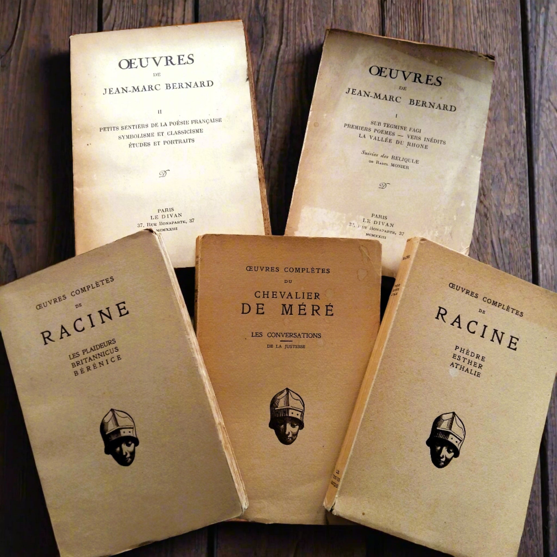 Five Antique Books. Stack of Classic French Literature from Tiggy & Pip - Just €120! Shop now at Tiggy and Pip