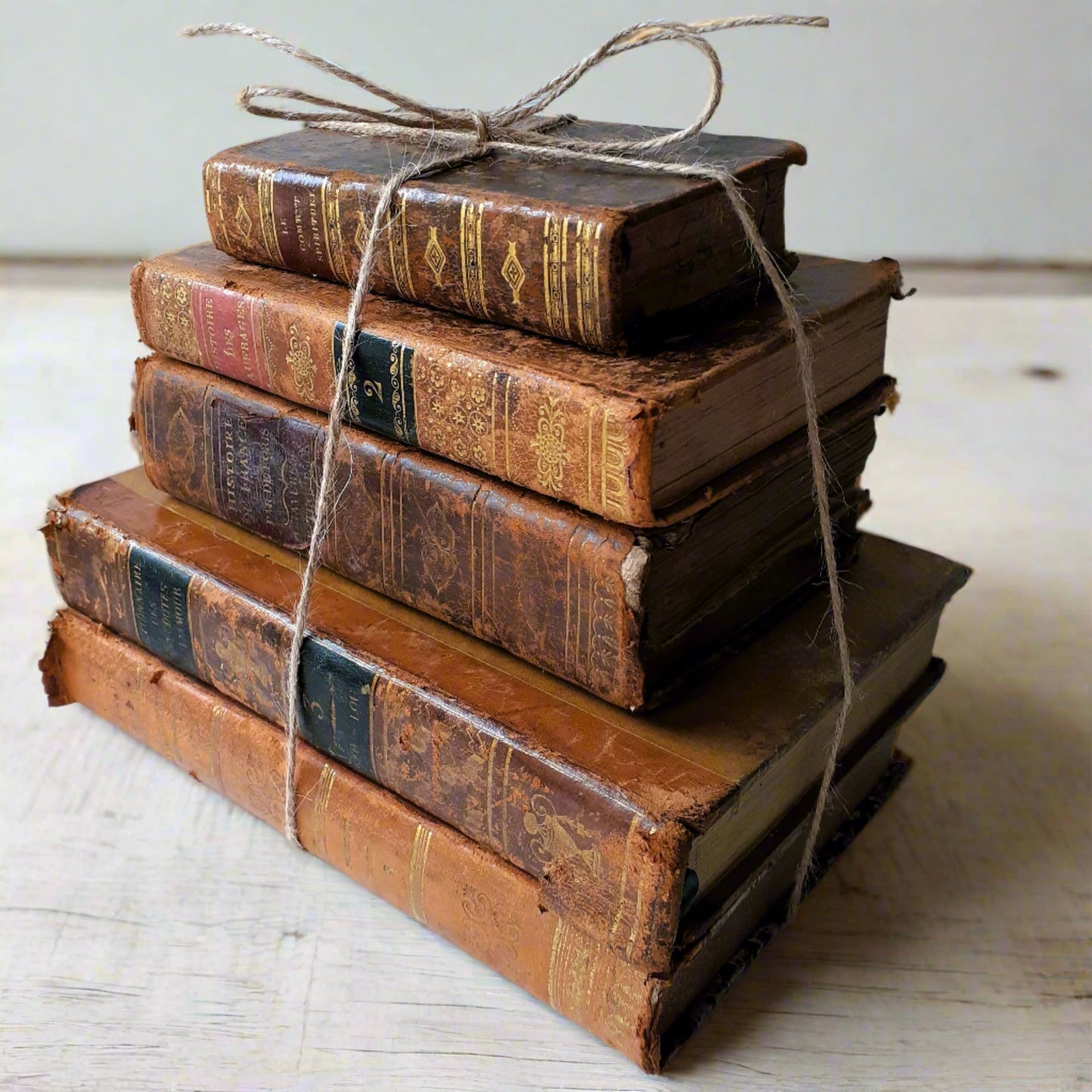 1800s Book Stack of Five Antique Books from Tiggy & Pip - Just €180! Shop now at Tiggy and Pip