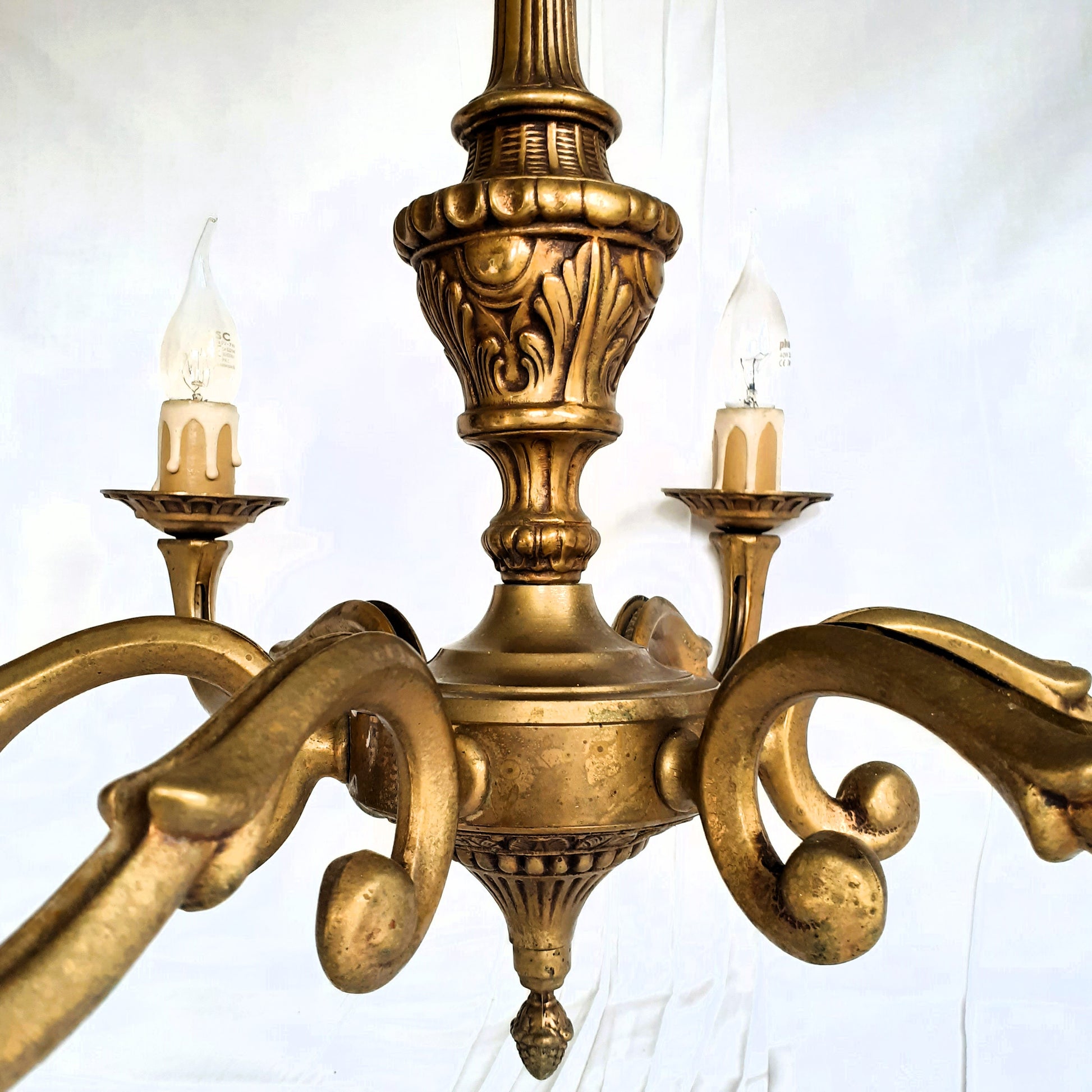 Antique, Heavy, Bronze 6 Arm Chandelier from Tiggy & Pip - Just €460! Shop now at Tiggy and Pip