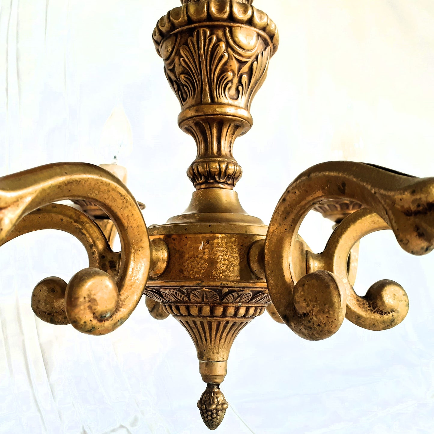 Antique, Heavy, Bronze 6 Arm Chandelier from Tiggy & Pip - Just €460! Shop now at Tiggy and Pip