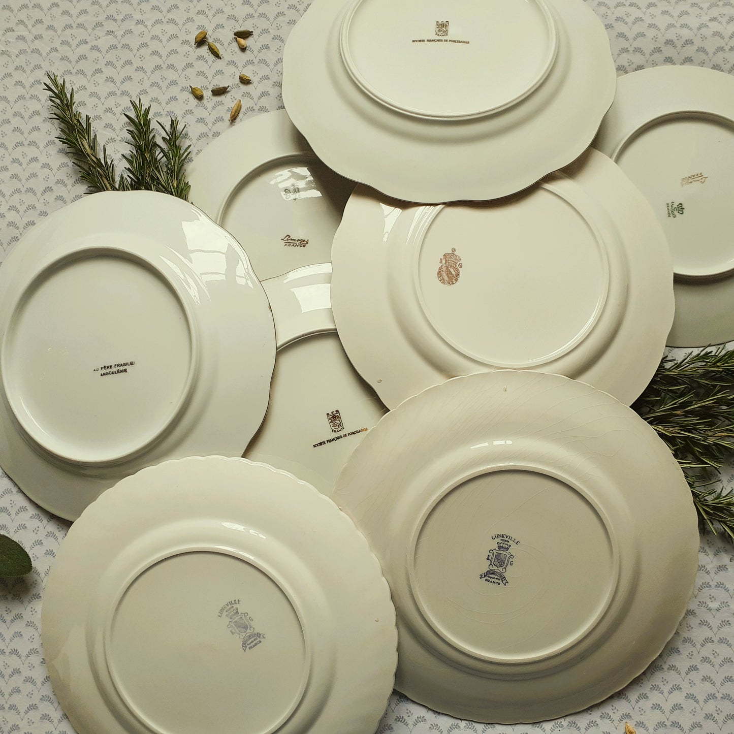 Eight Mix and Match Vintage Fish Plates from Tiggy and Pip - Just €199! Shop now at Tiggy and Pip