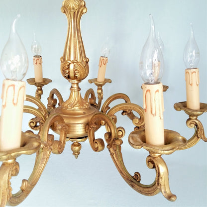 Bronze 8 arm chandelier. Rococo/ Baroque lighting from Tiggy & Pip - Just €560! Shop now at Tiggy and Pip