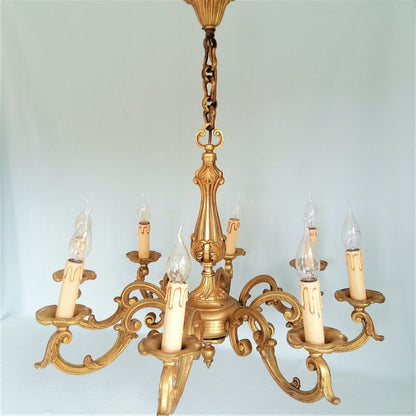 Bronze 8 arm chandelier. Rococo/ Baroque lighting from Tiggy & Pip - Just €560! Shop now at Tiggy and Pip