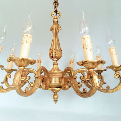 Bronze 8 arm chandelier. Rococo/ Baroque lighting from Tiggy & Pip - Just €560! Shop now at Tiggy and Pip