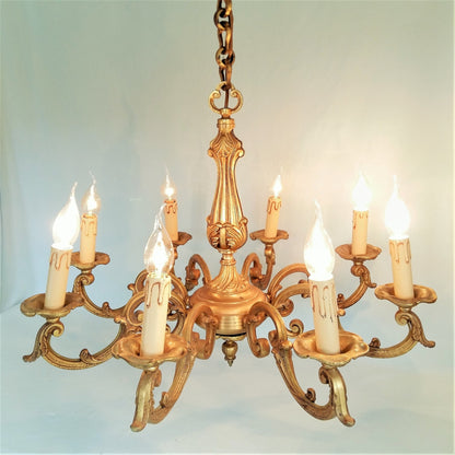 Bronze 8 arm chandelier. Rococo/ Baroque lighting from Tiggy & Pip - Just €560! Shop now at Tiggy and Pip