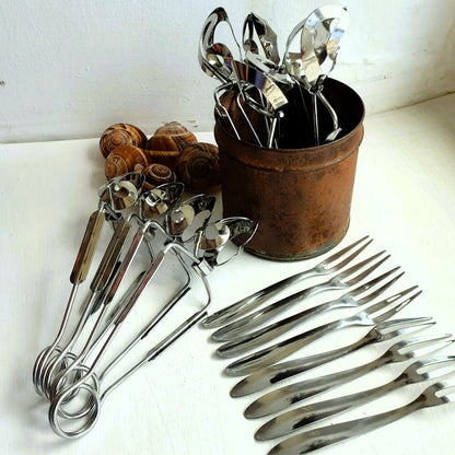 16 Piece Escargot Cutlery Set. Snail Tongs and Forks from Tiggy & Pip - Just €120! Shop now at Tiggy and Pip