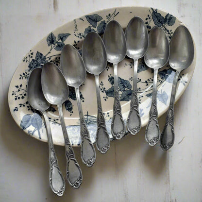 8 Antique Spoons. Rococo Style Dessert Spoons from Tiggy & Pip - Just €88! Shop now at Tiggy and Pip