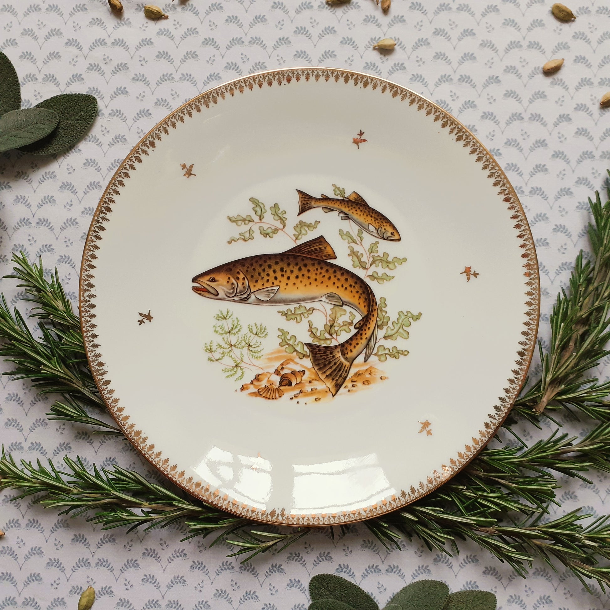 NINE Mix and Match Vintage Fish Plates from Tiggy and Pip - Just €216! Shop now at Tiggy and Pip