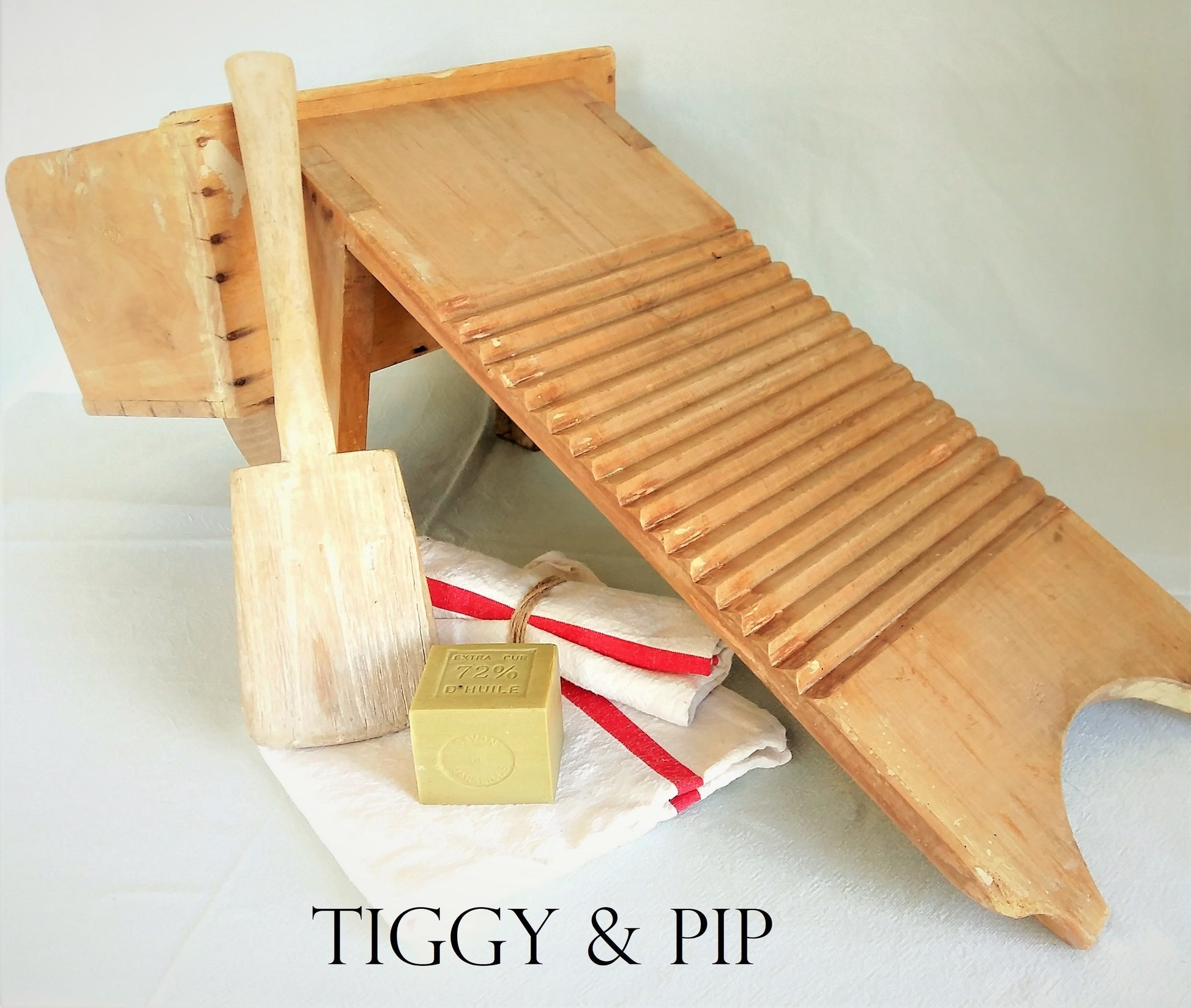 Antique Washboard and Paddle by Tiggy and Pip