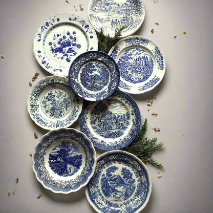 EIGHT Mix and Match Blue and White China Plates/Dishes from Tiggy & Pip - Just €199! Shop now at Tiggy and Pip