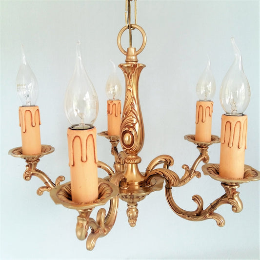 Antique Bronze 5 Arm Chandelier. from Tiggy & Pip - Just €260! Shop now at Tiggy and Pip