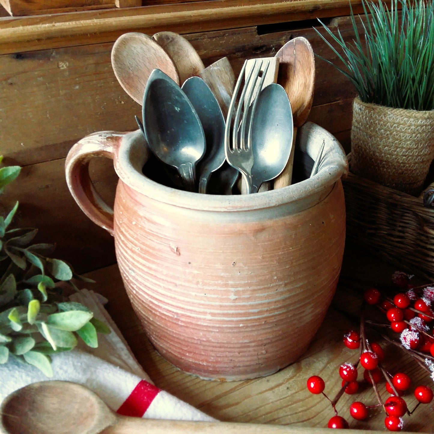 Antique Stoneware Crock Pot with Pouring Lip from Tiggy & Pip - Just €120! Shop now at Tiggy and Pip