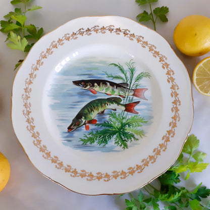 Six 1960s, French, Digoin Porcelain, Fish Plates from Tiggy & Pip - Just €168! Shop now at Tiggy and Pip