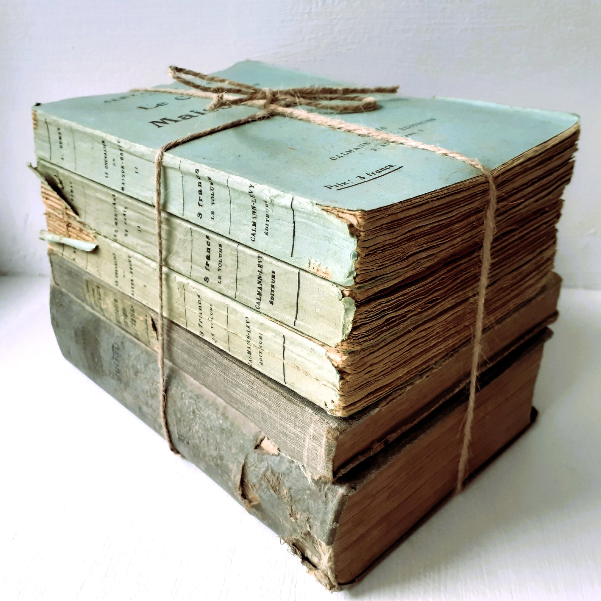 Antique, Duck Egg Blue, French Book Stack from Tiggy & Pip - Just €140! Shop now at Tiggy and Pip