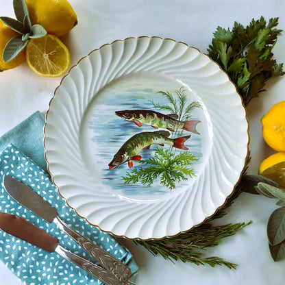 Eight 1950s French Fish Plates from Tiggy & Pip - Just €199! Shop now at Tiggy and Pip