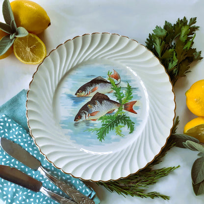 Eight 1950s French Fish Plates from Tiggy & Pip - Just €199! Shop now at Tiggy and Pip