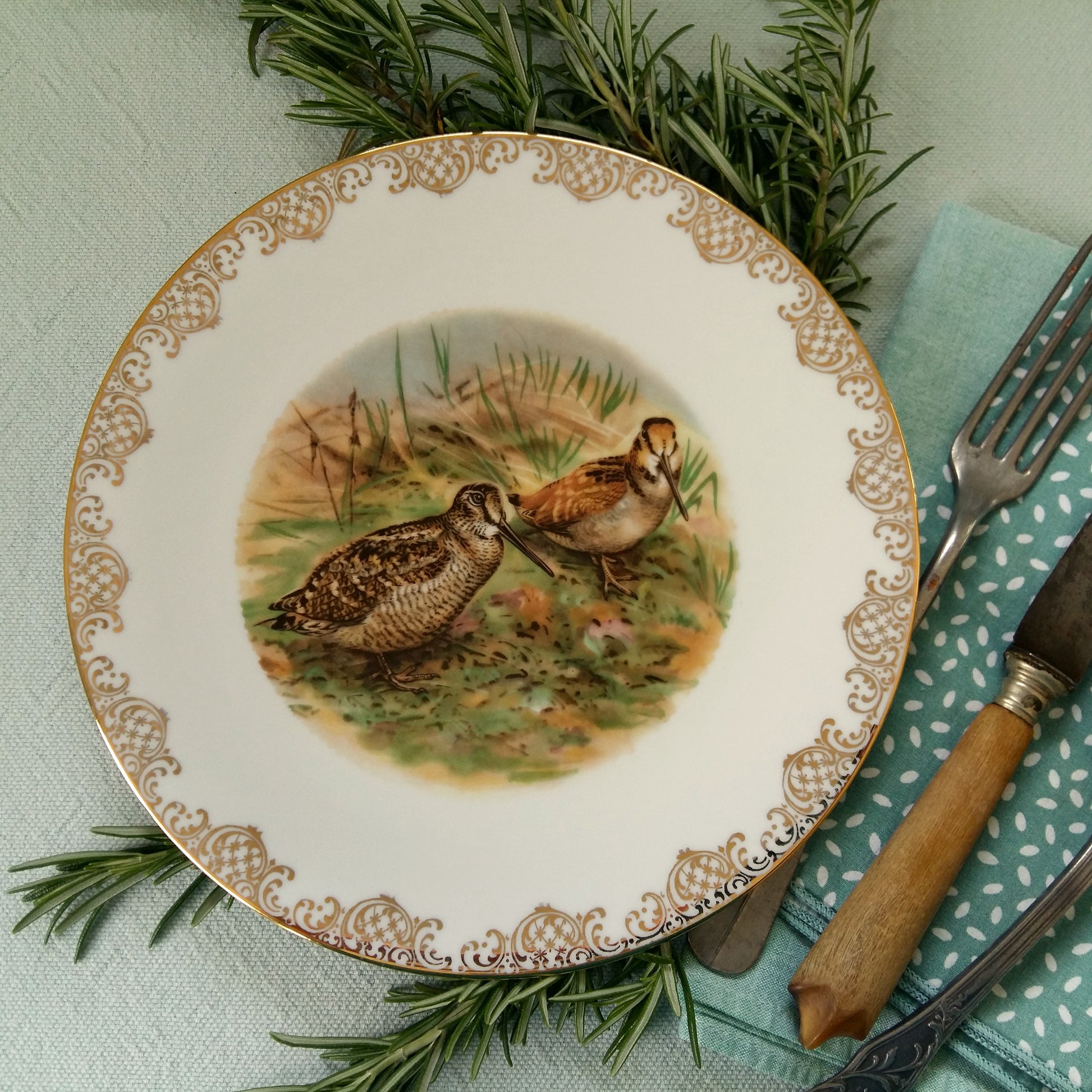 Four Game Bird Plates. Limoges Porcelain from Tiggy & Pip - Just €320! Shop now at Tiggy and Pip