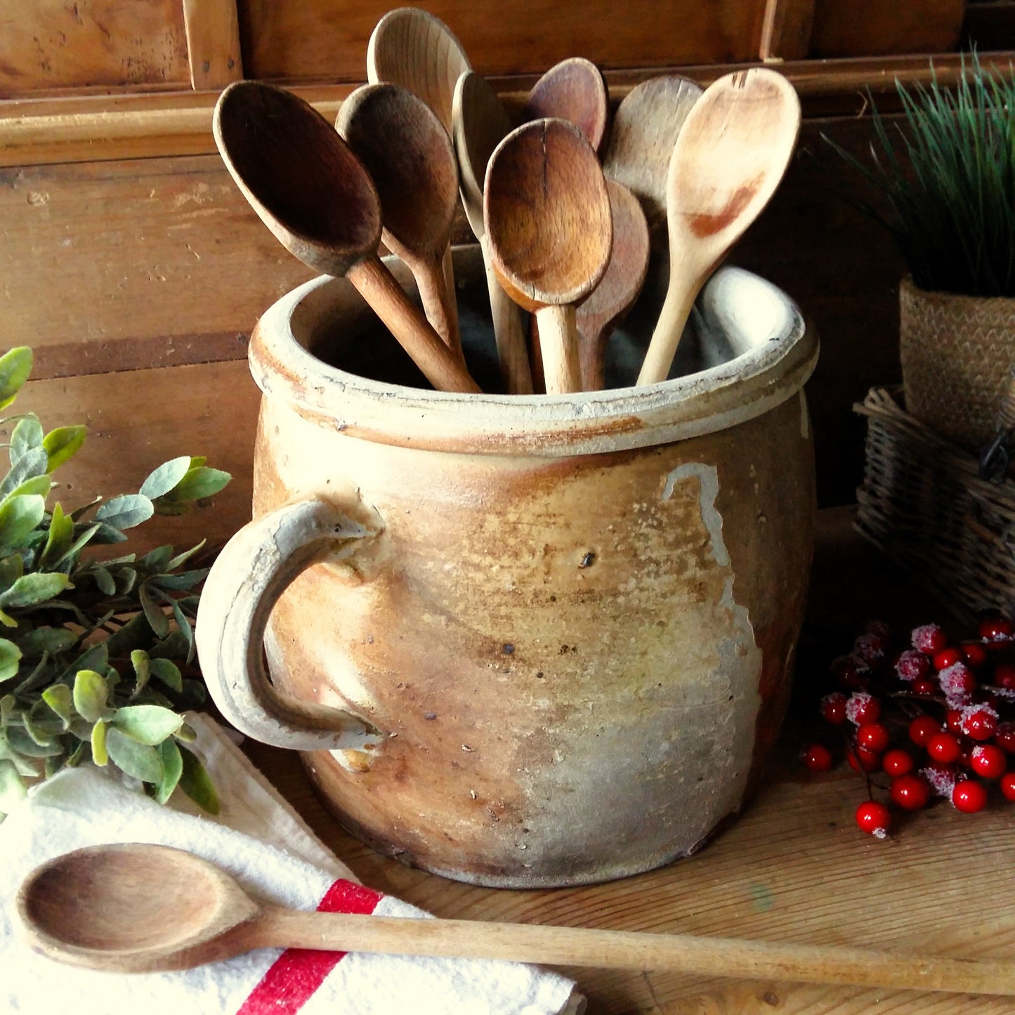 Huge Antique Stoneware Confit Pot. Crock Pot from Tiggy & Pip - Just €169! Shop now at Tiggy and Pip