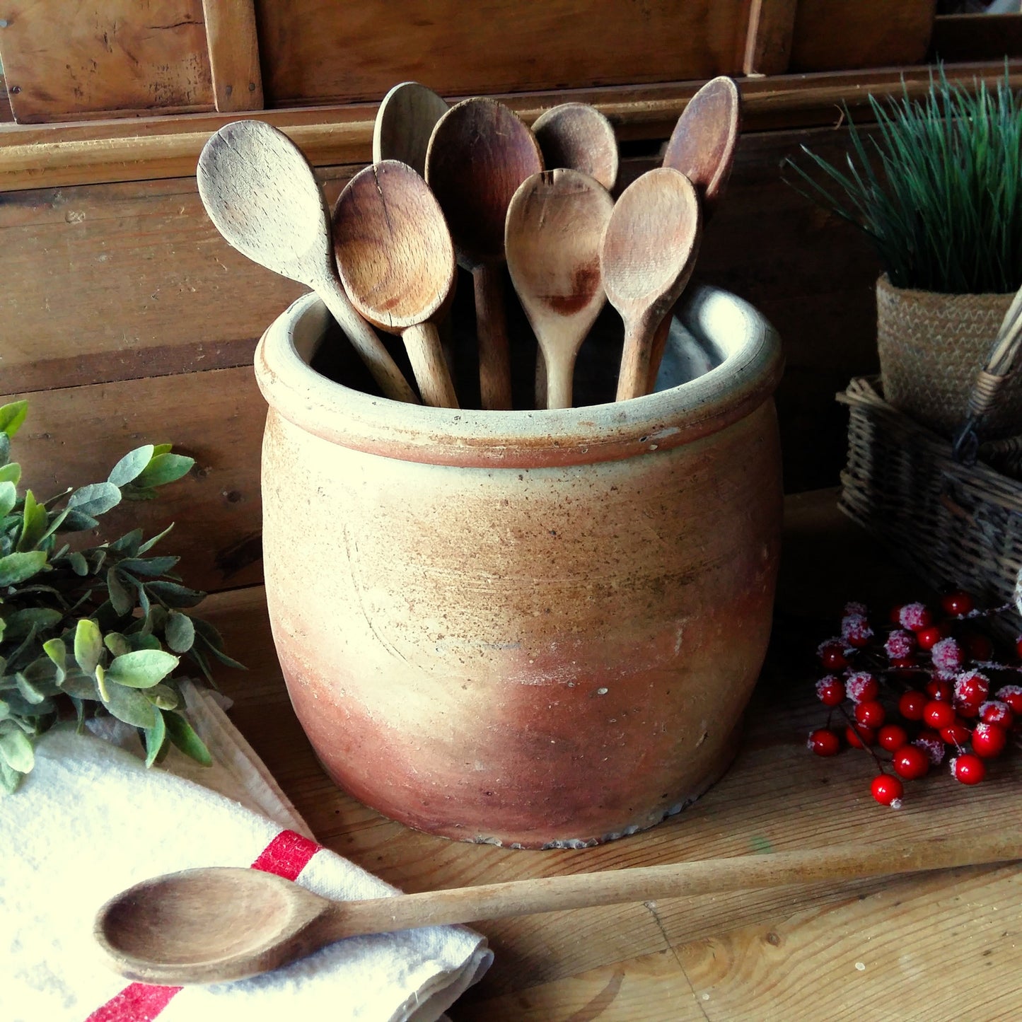 Huge Antique Stoneware Confit Pot. Crock Pot from Tiggy & Pip - Just €169! Shop now at Tiggy and Pip