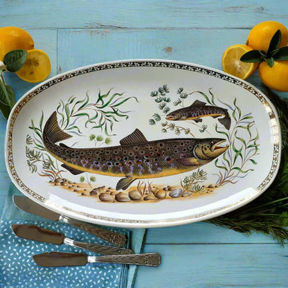 Six Longchamp Fish Plates and Fish Platter. from Tiggy & Pip - Just €225! Shop now at Tiggy and Pip