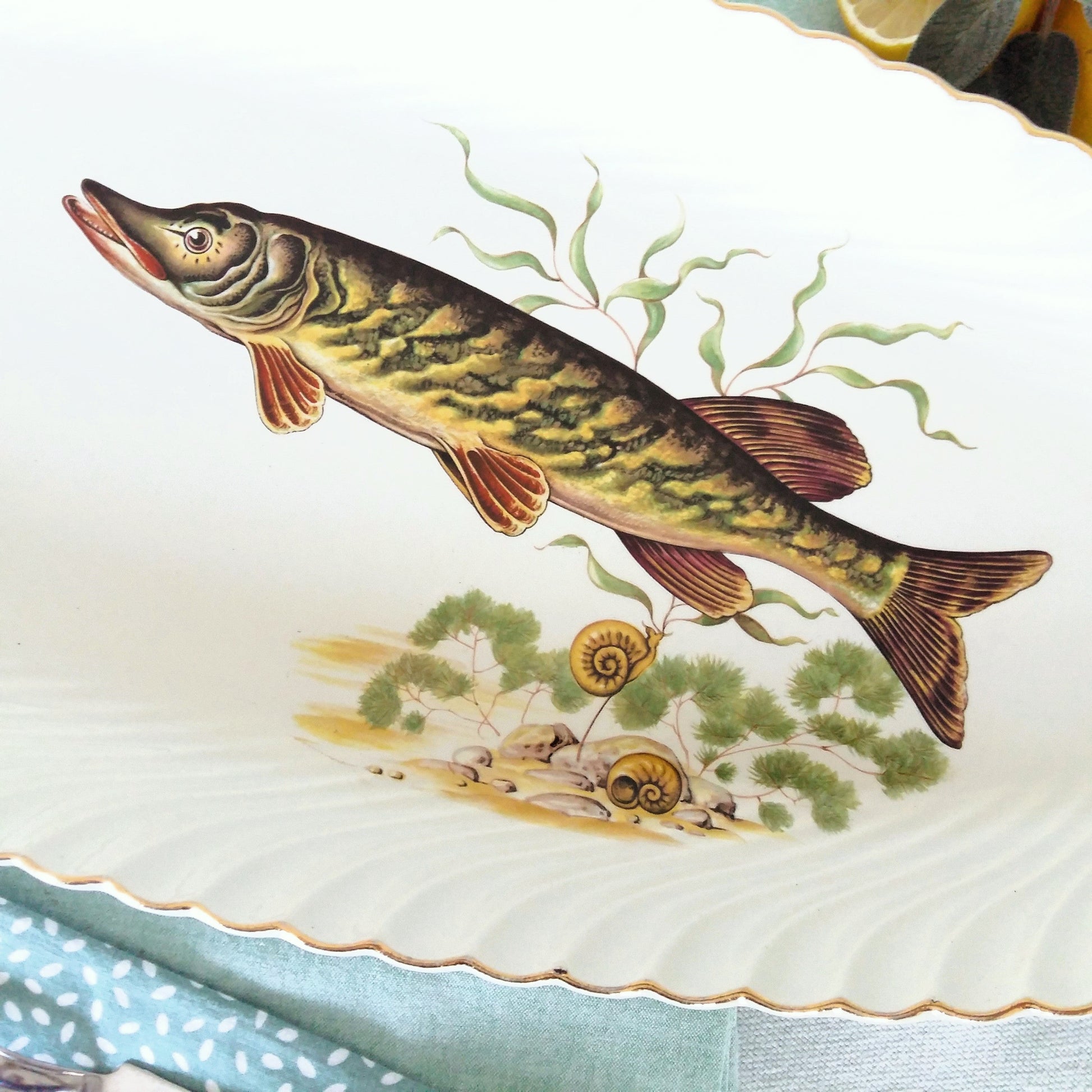 Extra Long 1950s Lunéville Fish Platter from Tiggy & Pip - Just €160! Shop now at Tiggy and Pip