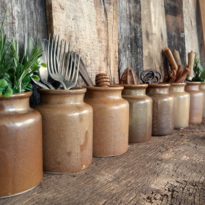 Set of 8 Rustic Stoneware Mustard Pots from Tiggy & Pip - Just €192! Shop now at Tiggy and Pip