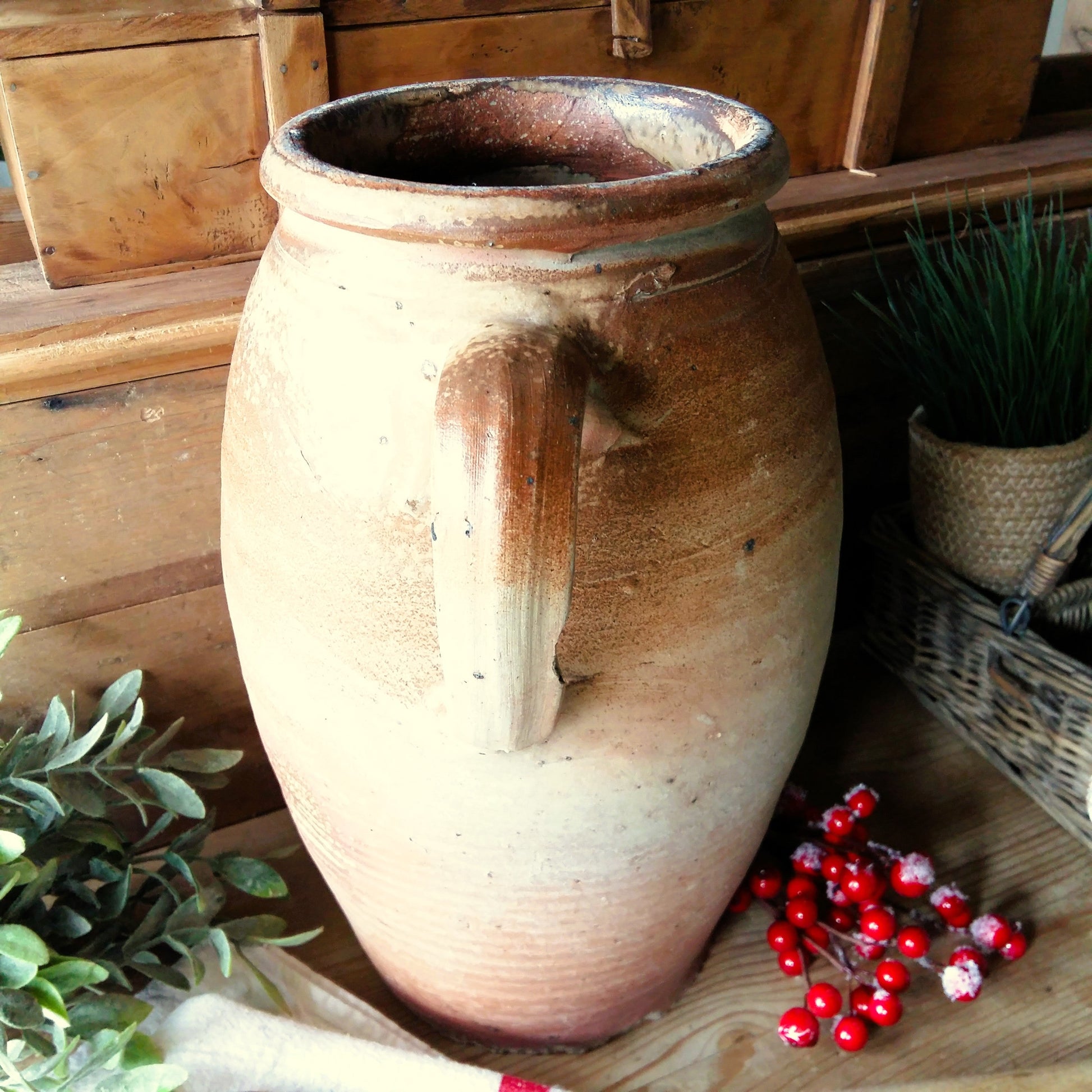 Huge Tall Antique Confit Pot. Crock Pot from Tiggy & Pip - Just €179! Shop now at Tiggy and Pip