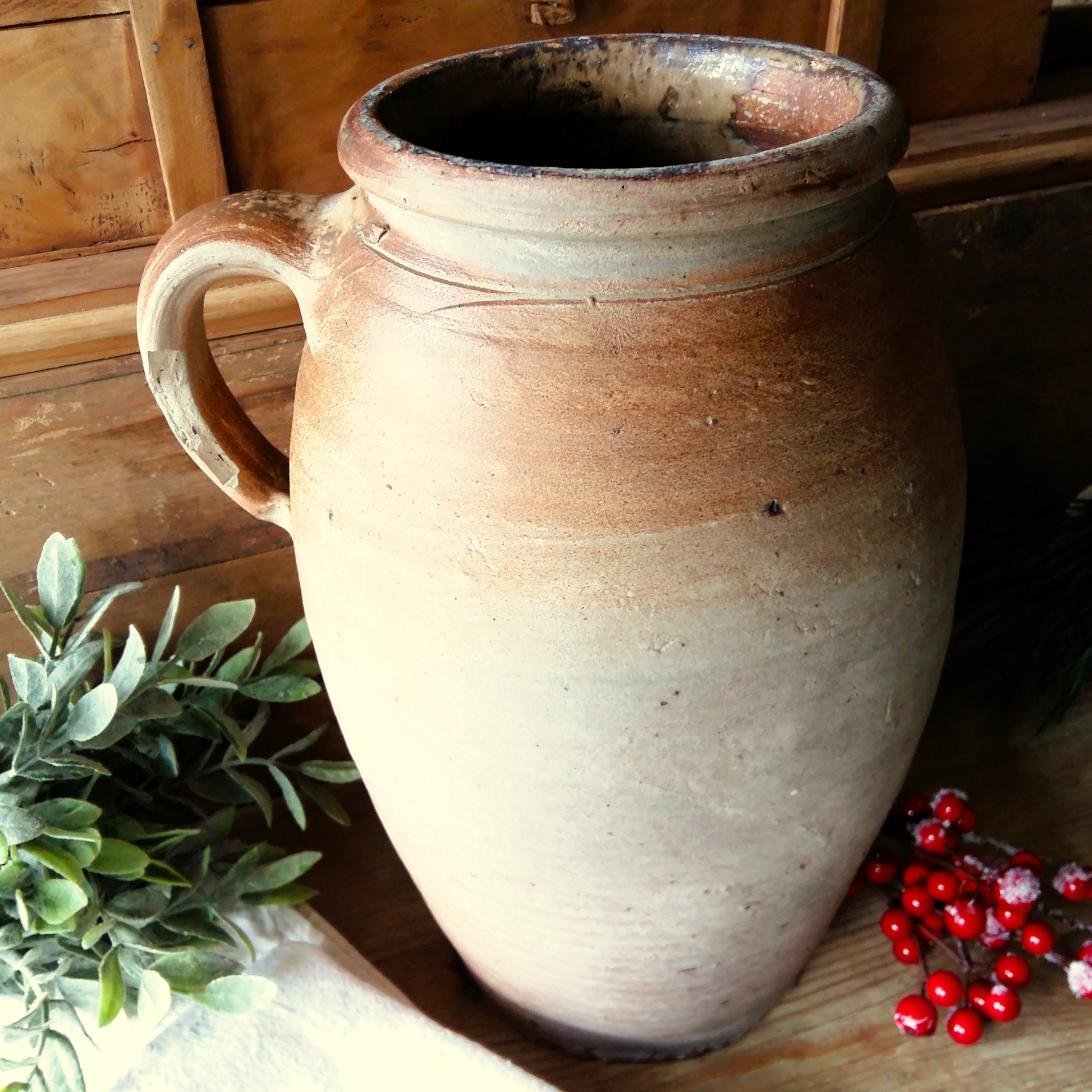 Huge Tall Antique Confit Pot. Crock Pot from Tiggy & Pip - Just €179! Shop now at Tiggy and Pip