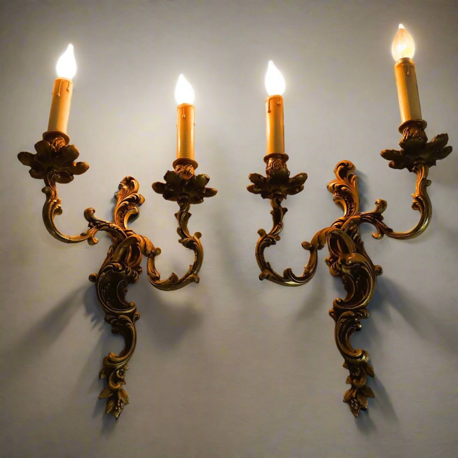 Pair of Heavy Bronze 2 Arm Wall Lights from Tiggy & Pip - Just €360! Shop now at Tiggy and Pip