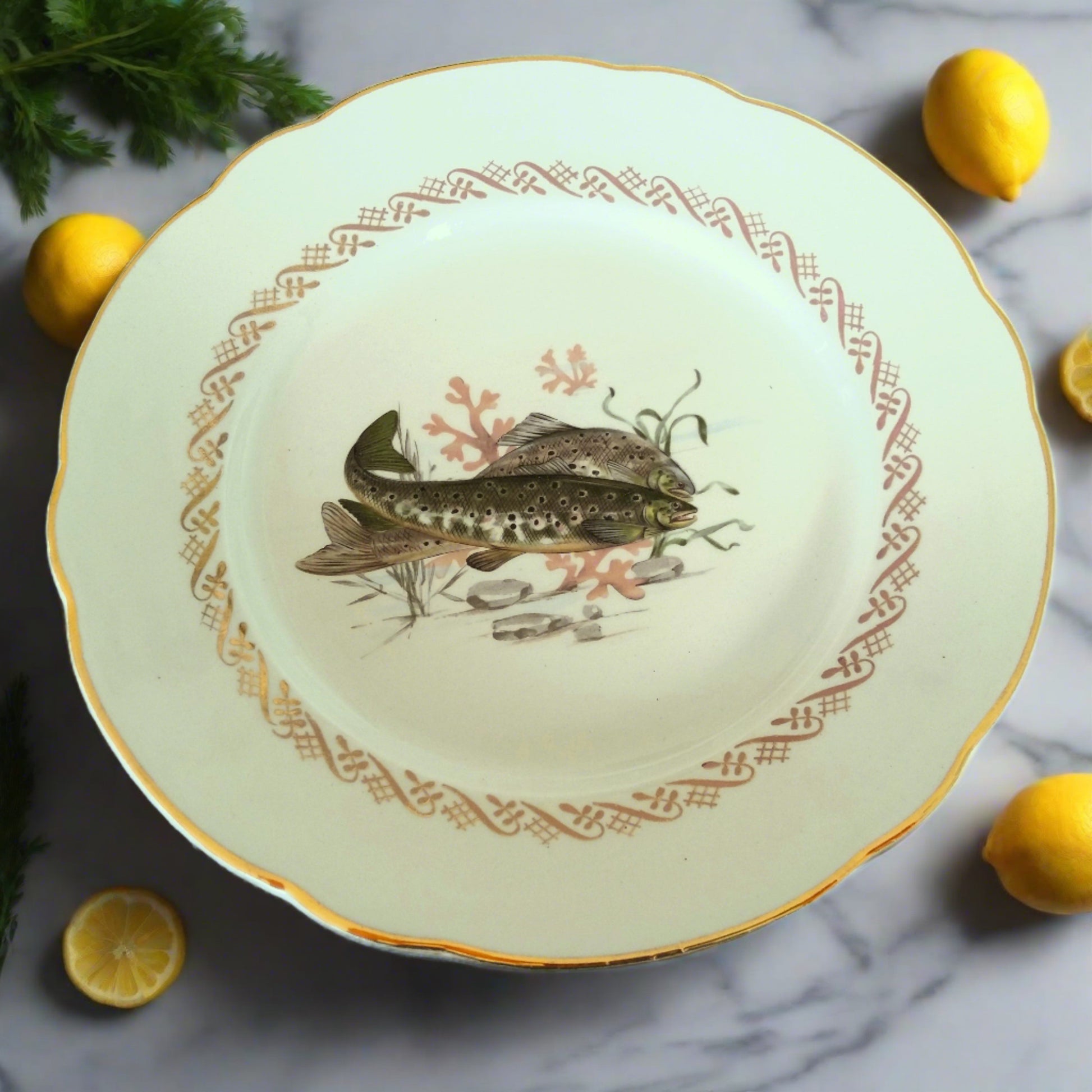 Set of Six 1950s Fish Plates from Tiggy & Pip - Just €156! Shop now at Tiggy and Pip