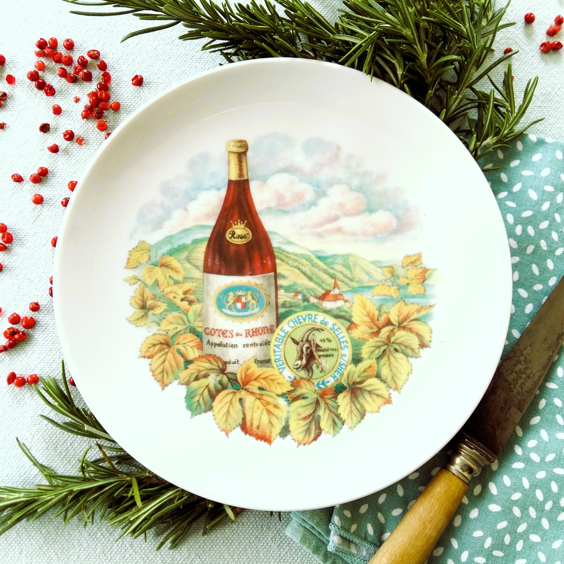 Set of Six French Wine and Cheese Party Plates from Tiggy & Pip - Just €132! Shop now at Tiggy and Pip