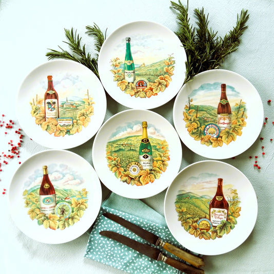 Set of Six French Wine and Cheese Party Plates from Tiggy & Pip - Just €132! Shop now at Tiggy and Pip