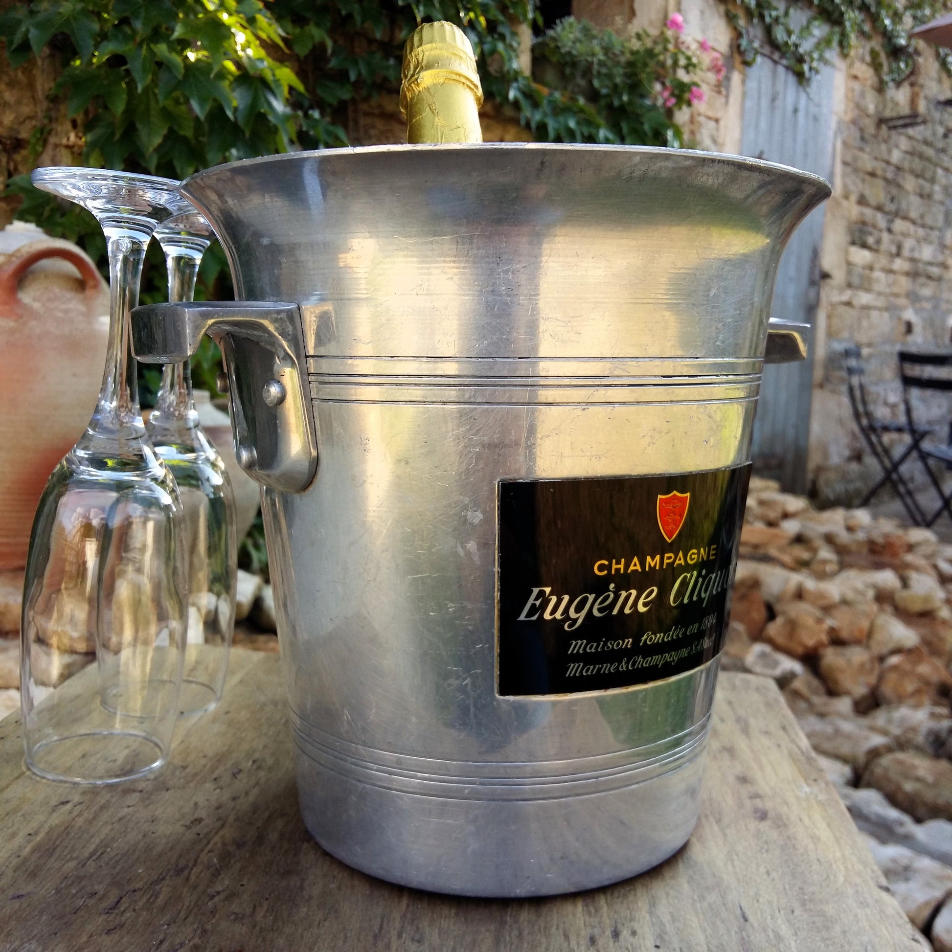 Vintage EUGENE CLIQUOT Champagne Ice Bucket from Tiggy and Pip - Just €59! Shop now at Tiggy and Pip