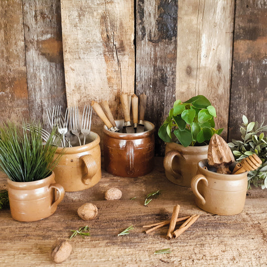 Set of FIVE Antique Confit Pots from Tiggy & Pip - Just €225! Shop now at Tiggy and Pip