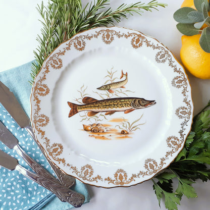 Set of Five French Porcelain Fish Plates from Tiggy & Pip - Just €140! Shop now at Tiggy and Pip