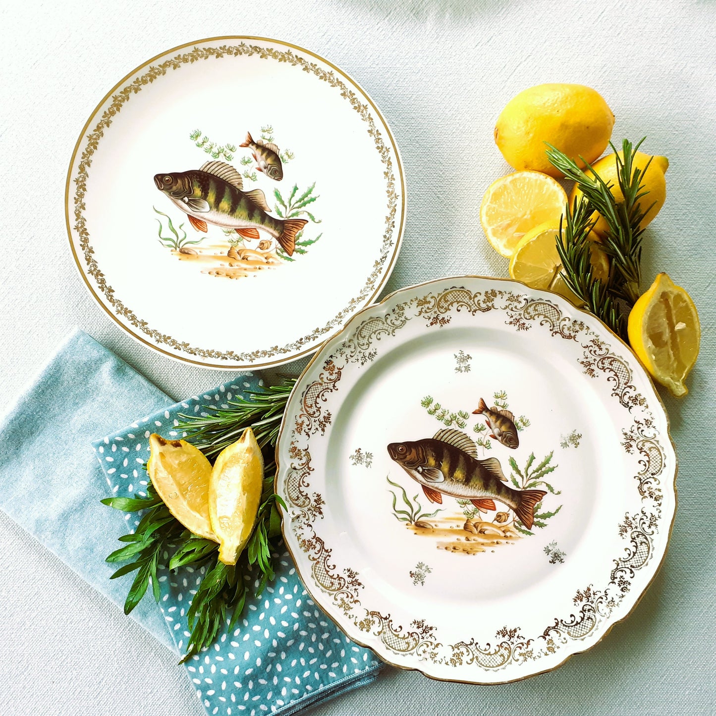 EIGHT Limoges Fish Plates and Platter from Tiggy & Pip - Just €225! Shop now at Tiggy and Pip