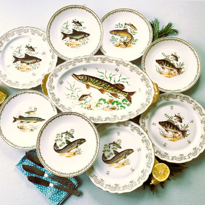 EIGHT Limoges Fish Plates and Platter from Tiggy & Pip - Just €225! Shop now at Tiggy and Pip