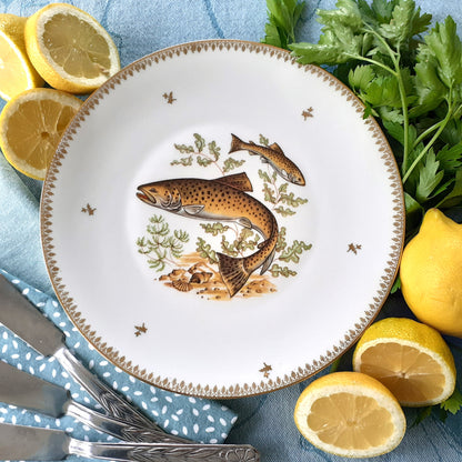 Six Limoges Porcelain Fish Plates from Tiggy & Pip - Just €156! Shop now at Tiggy and Pip