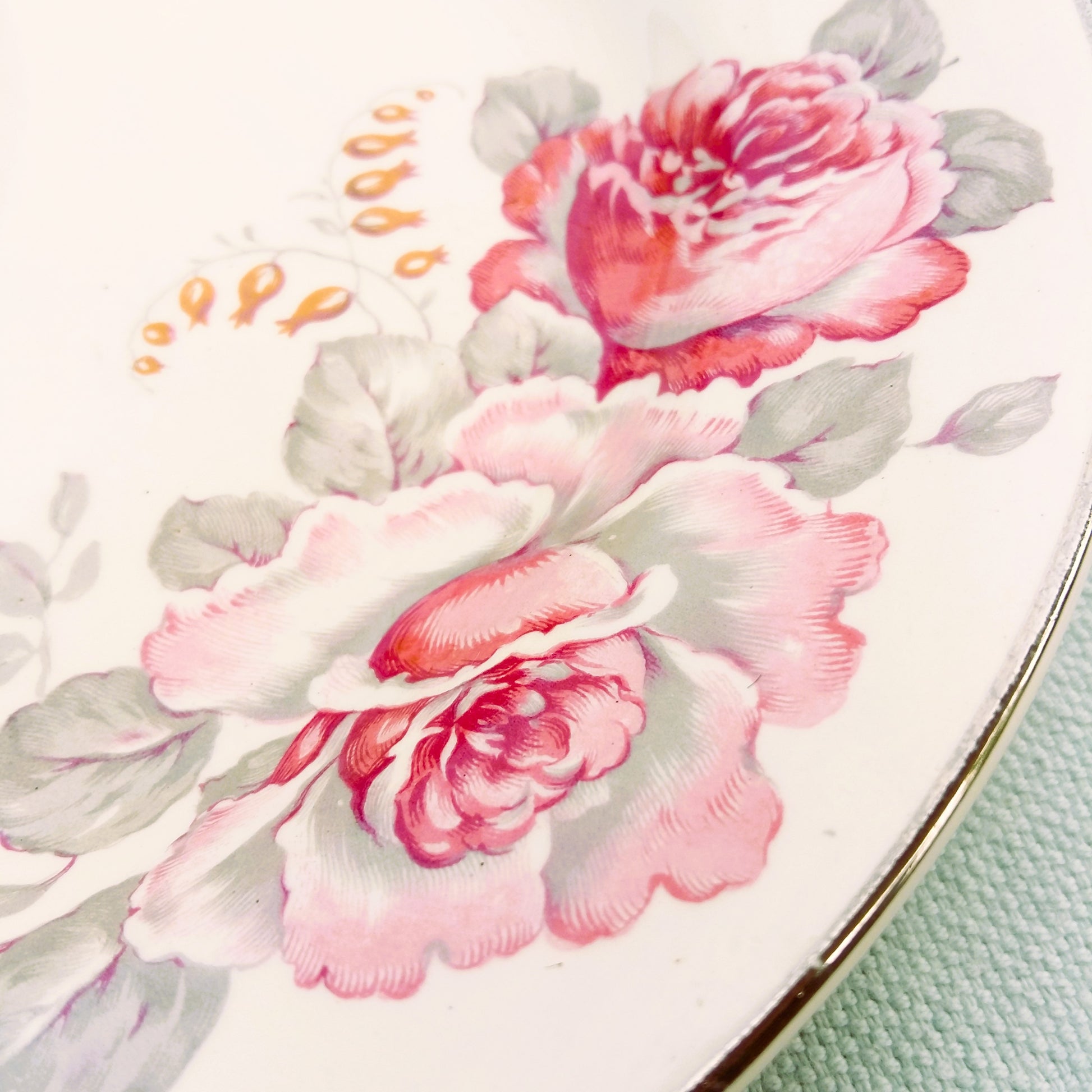 Four Vintage 1950s Floral Tea Plates from Tiggy & Pip - Just €79! Shop now at Tiggy and Pip