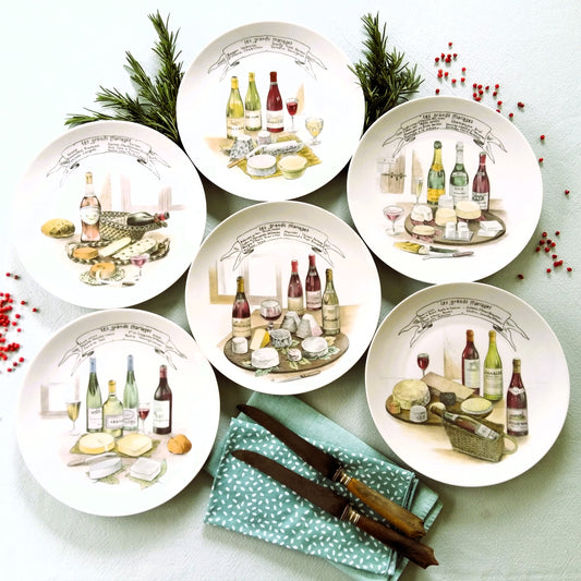 Six French Wine and Cheese Party Plates from Tiggy & Pip - Just €156! Shop now at Tiggy and Pip