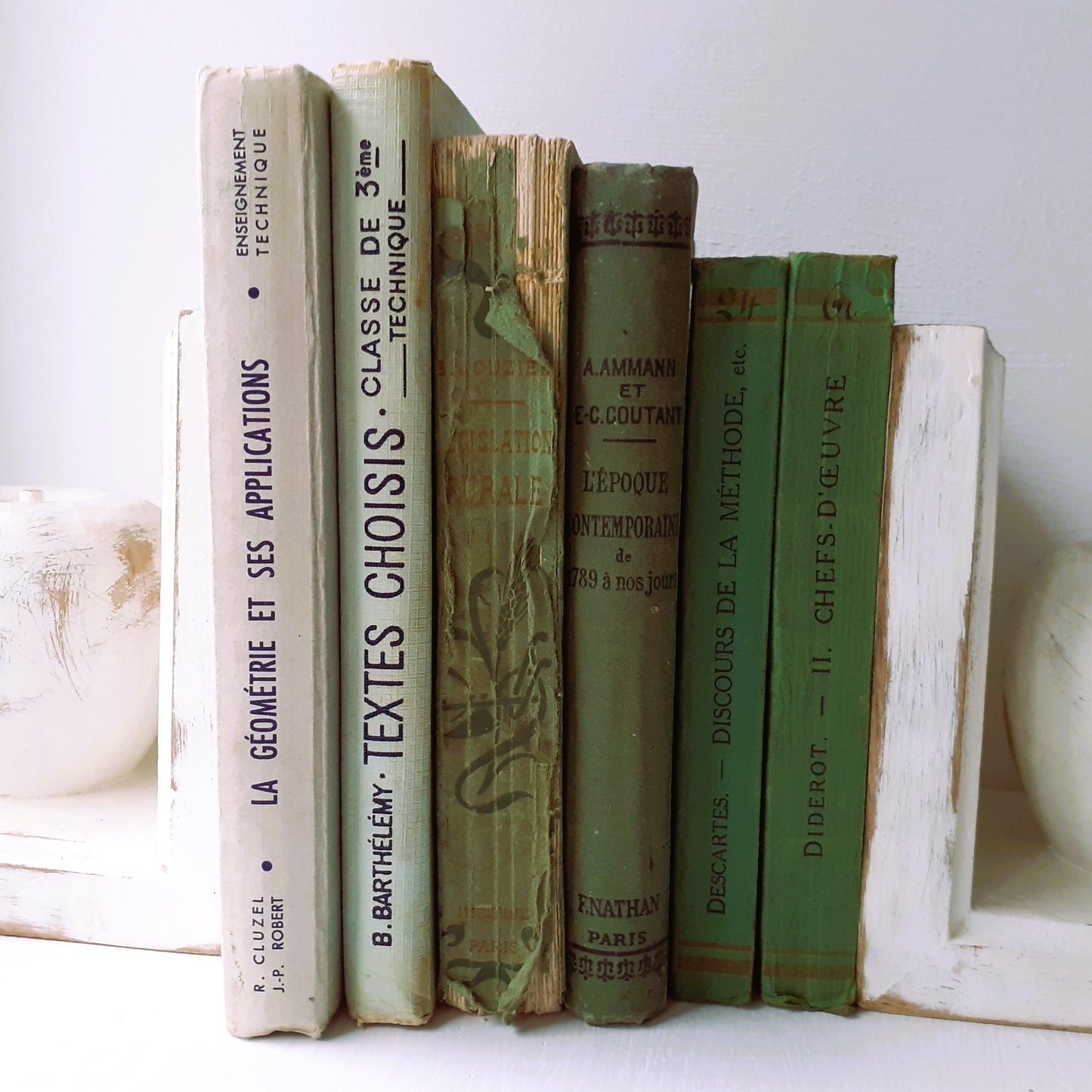 Antique Early 1900's Green Book Stack from Tiggy & Pip - Just €144! Shop now at Tiggy and Pip