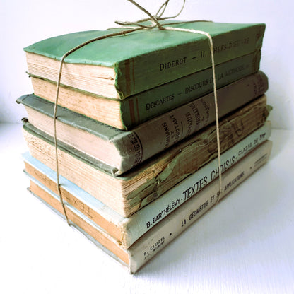 Antique Early 1900's Green Book Stack from Tiggy & Pip - Just €144! Shop now at Tiggy and Pip