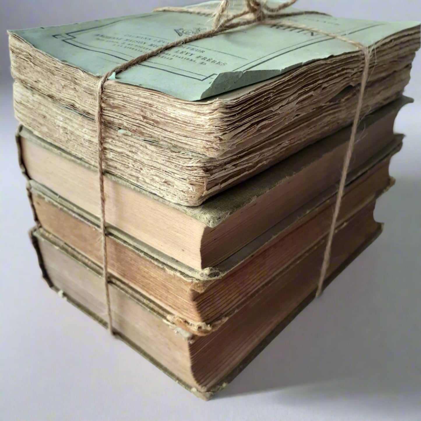 Antique, Duck Egg Blue/Grey French Book Stack from Tiggy & Pip - Just €140! Shop now at Tiggy and Pip