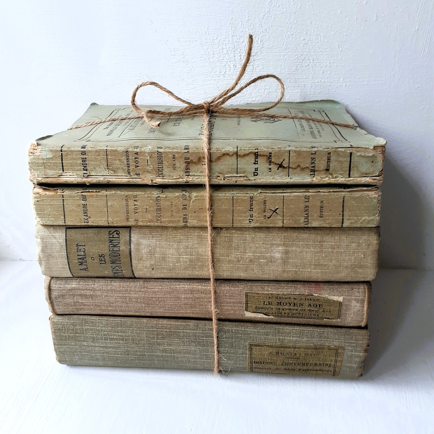 Antique, Duck Egg Blue/Grey French Book Stack from Tiggy & Pip - Just €140! Shop now at Tiggy and Pip