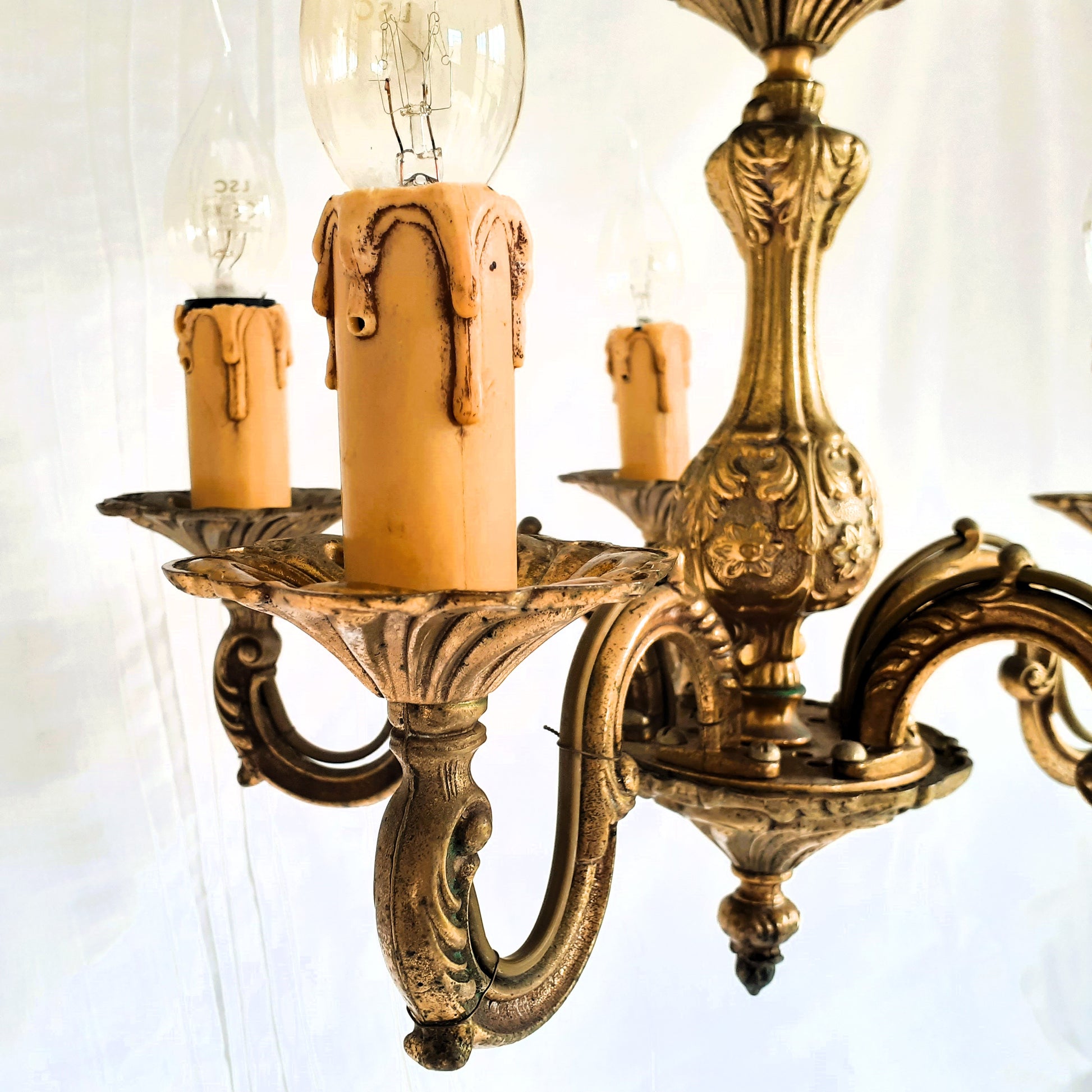 Antique, Heavy, Bronze 5 Arm Chandelier from Tiggy & Pip - Just €320! Shop now at Tiggy and Pip