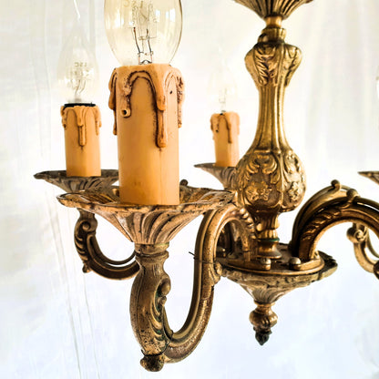 Antique, Heavy, Bronze 5 Arm Chandelier from Tiggy & Pip - Just €320! Shop now at Tiggy and Pip