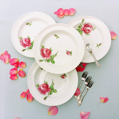 Four Vintage Limoges Floral Dinner Plates from Tiggy & Pip - Just €88! Shop now at Tiggy and Pip